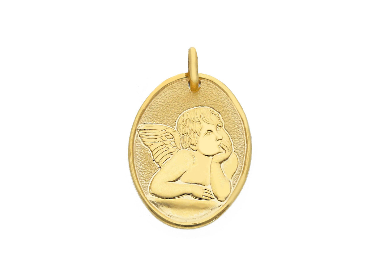 Angel medal in 18kt yellow gold