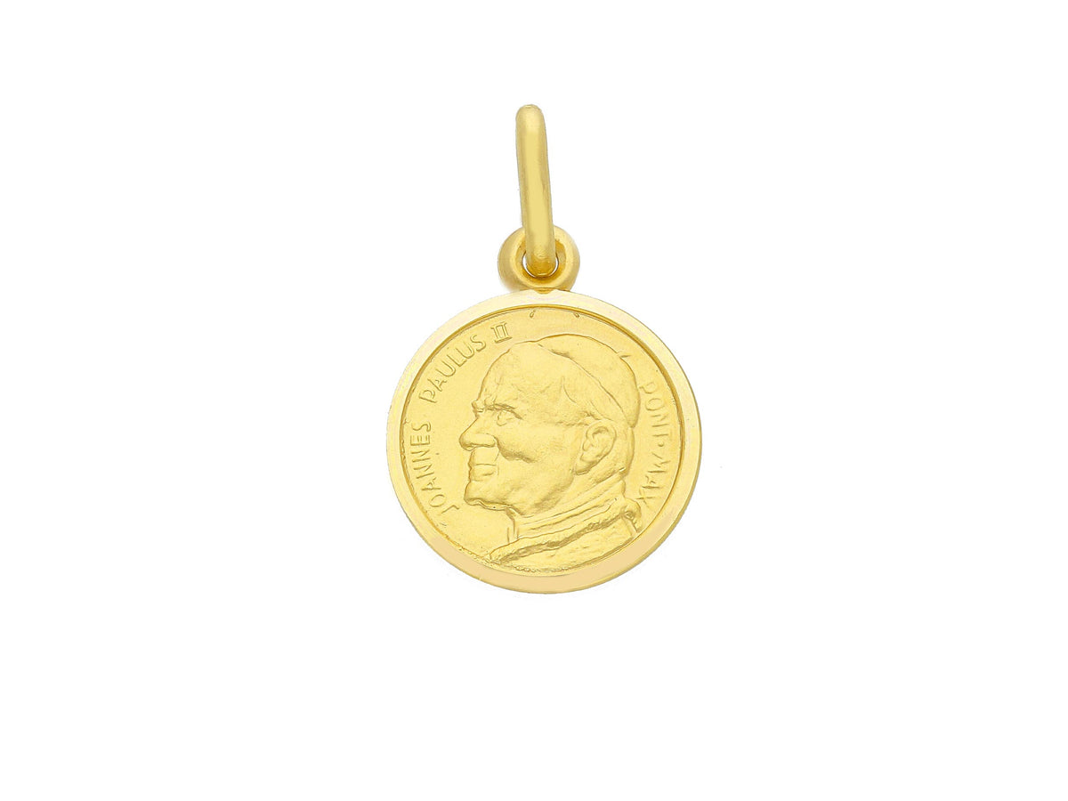 Medaglia Papa Giovanni Paolo II in Oro Giallo 18kt mm. 15