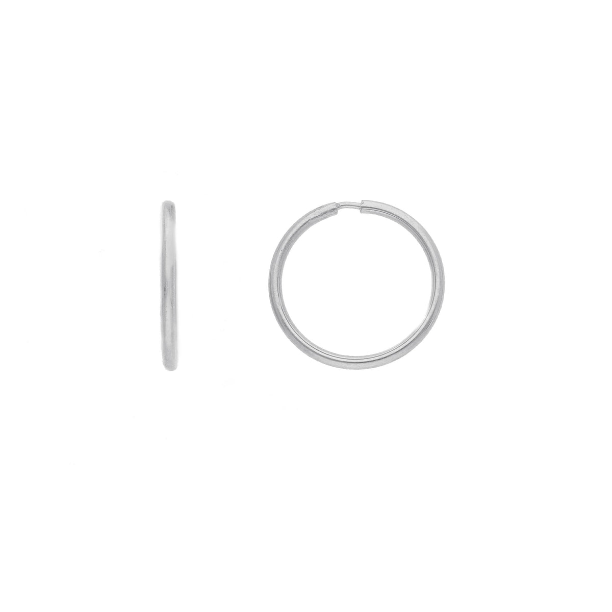 Maiocchi Silver Hoop Earrings 10 mm Silver