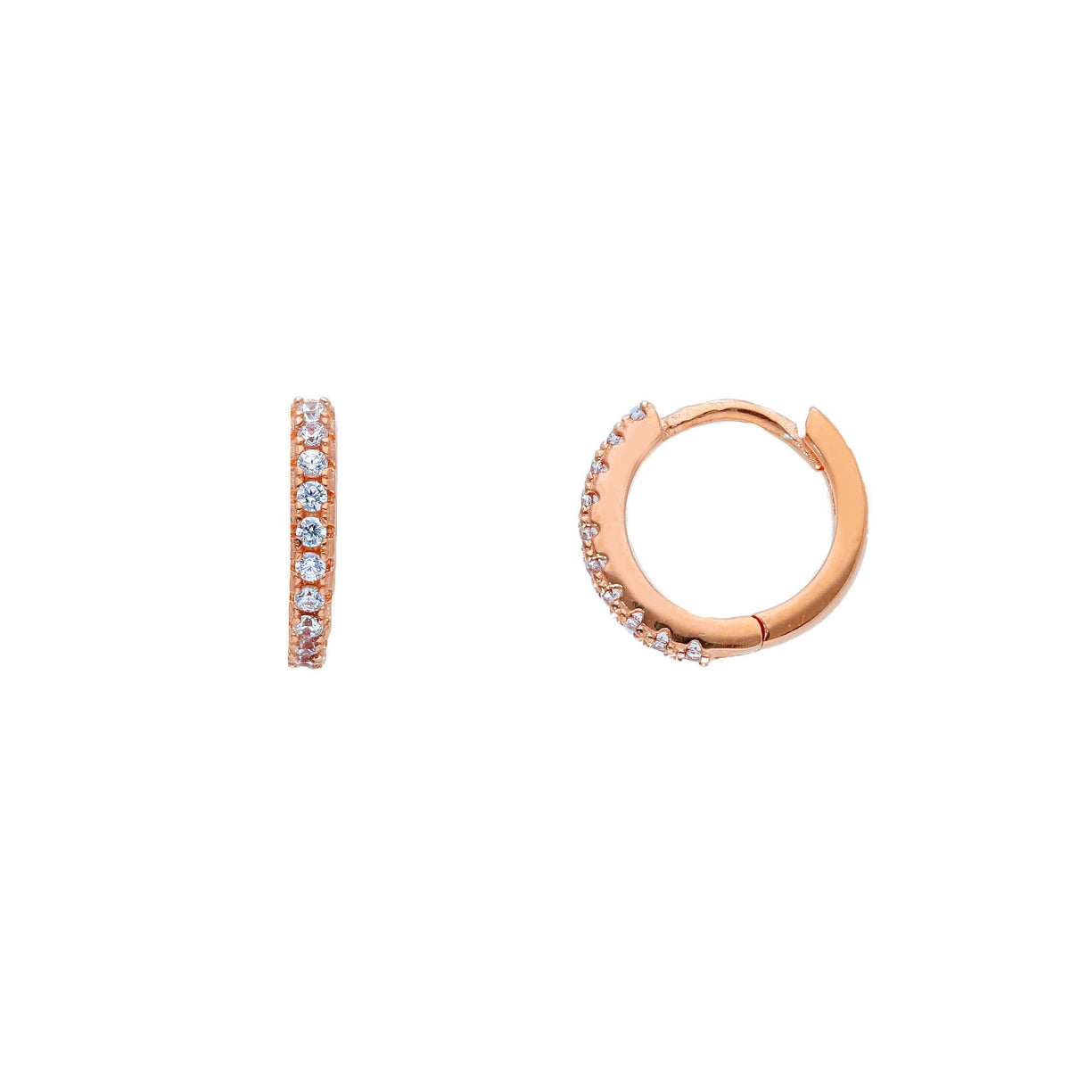 Maiocchi Silver Earrings in Pink Silver and Zircons