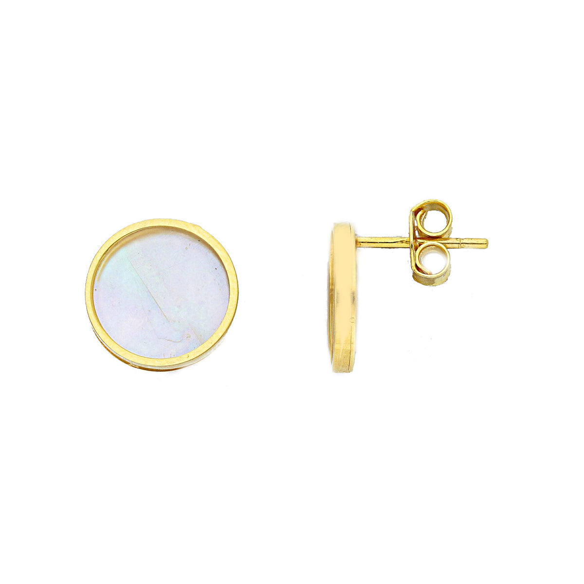 Earrings in 18kt Yellow Gold and Mother of Pearl