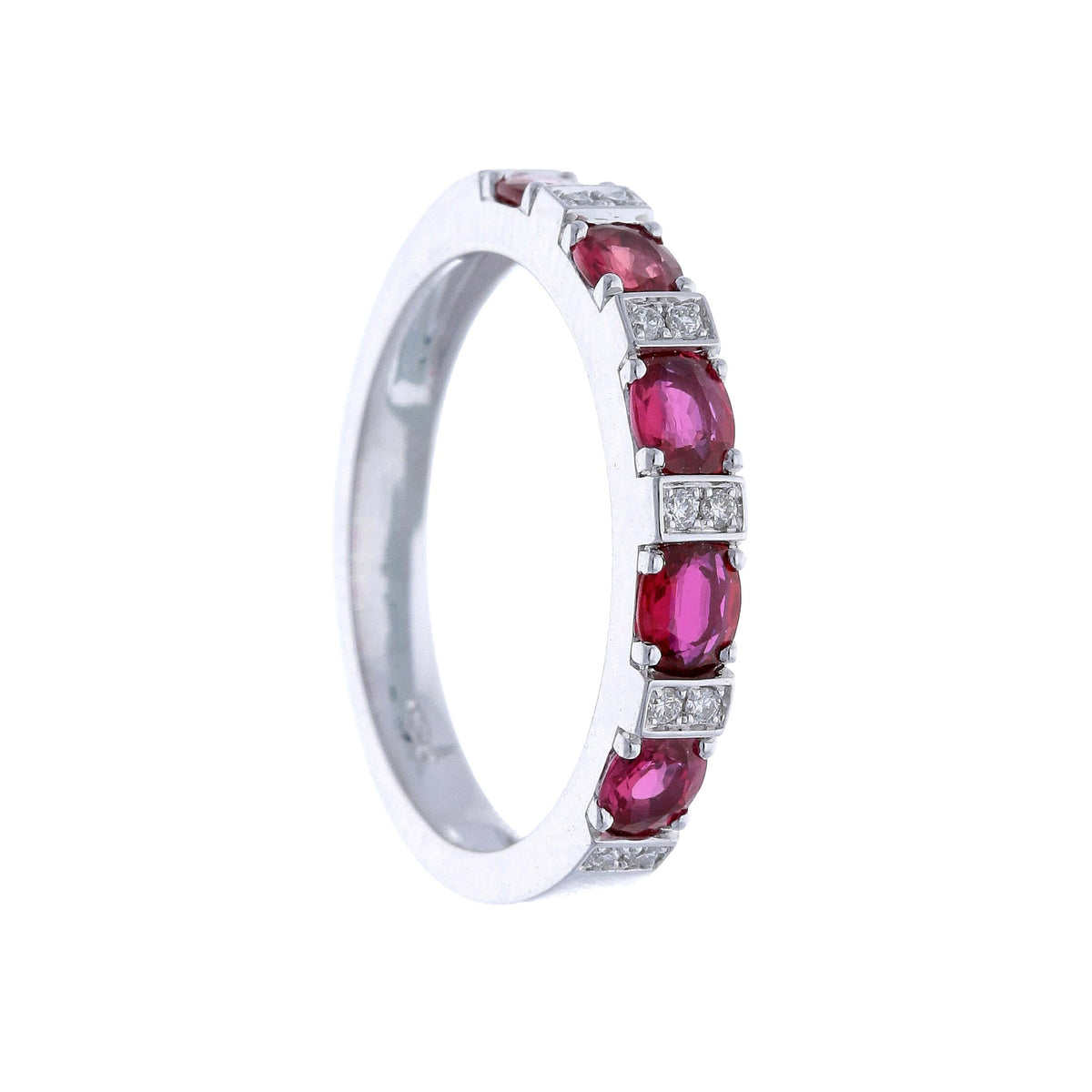 Maiocchi Milano Band Ring with Diamonds and Rubies ct 1.04