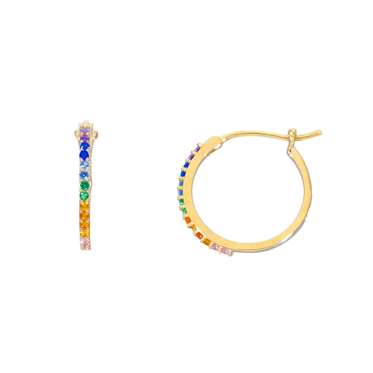 Maiocchi Milano Orecchini Oro Giallo 18kt e Zirconi Rainbow