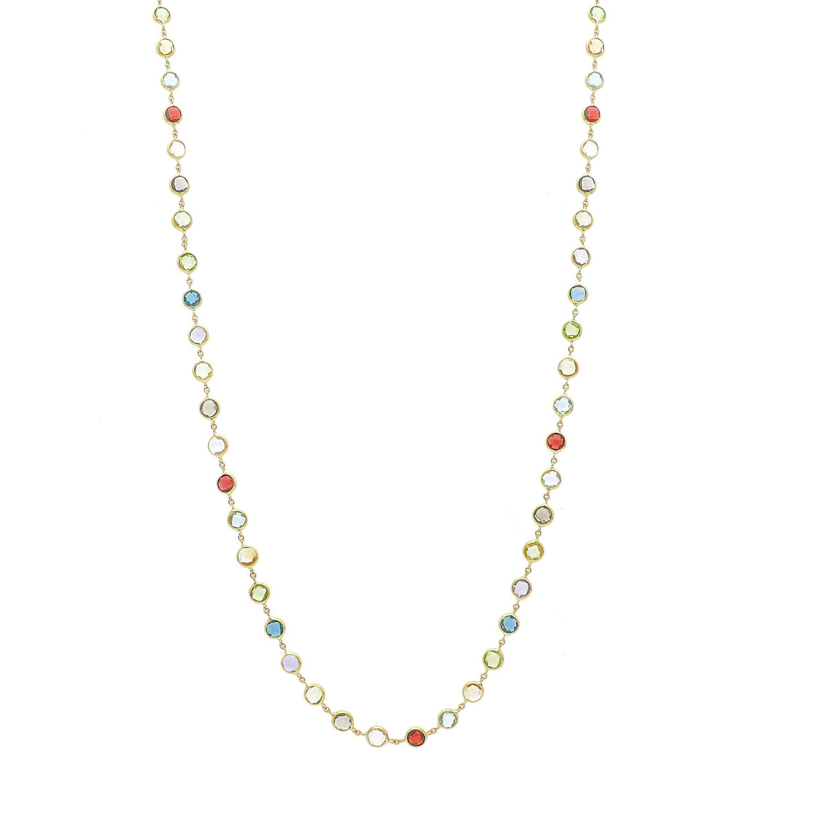Collana Oro Giallo 18kt e Tormaline cm 45