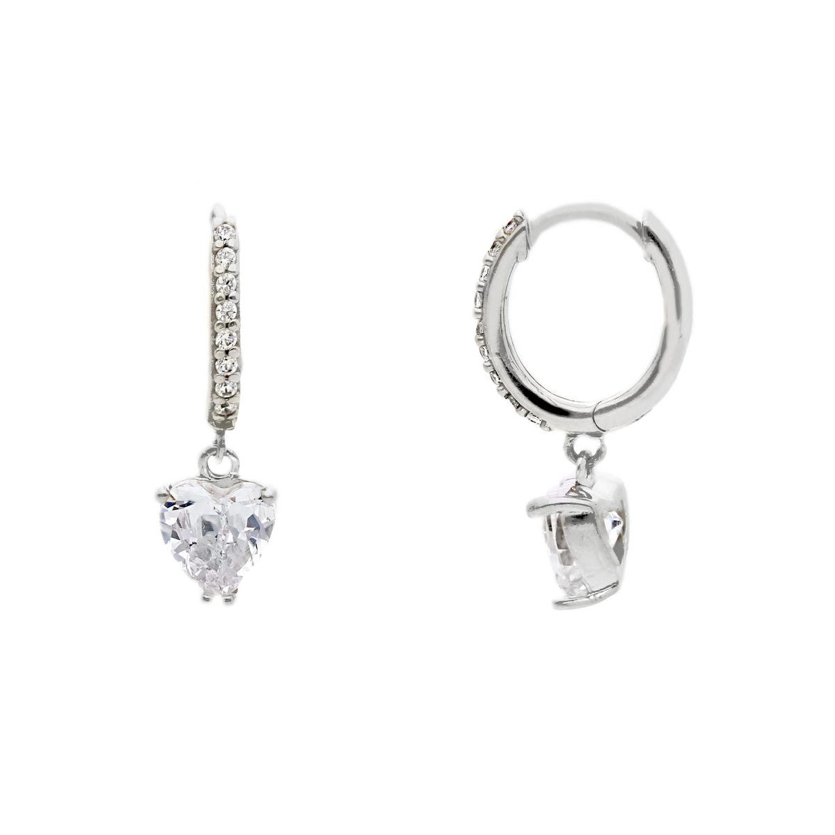 Maiocchi Milano Earrings in 18kt White Gold Zircons and Sapphire