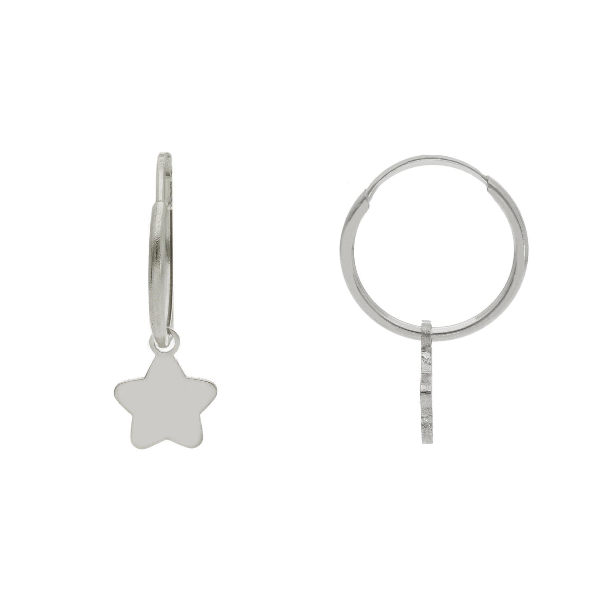 Maiocchi Gold Hoop Earrings with Stars in 18kt White Gold