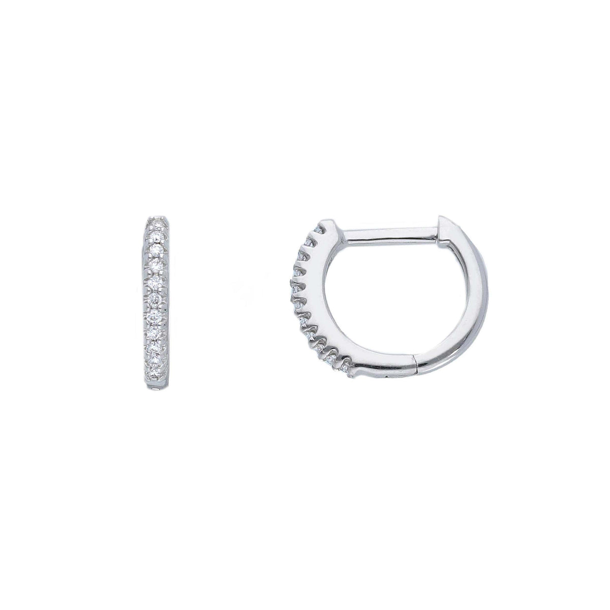 Orecchini a Cerchio Oro Bianco 18kt con Diamanti ct 0.06