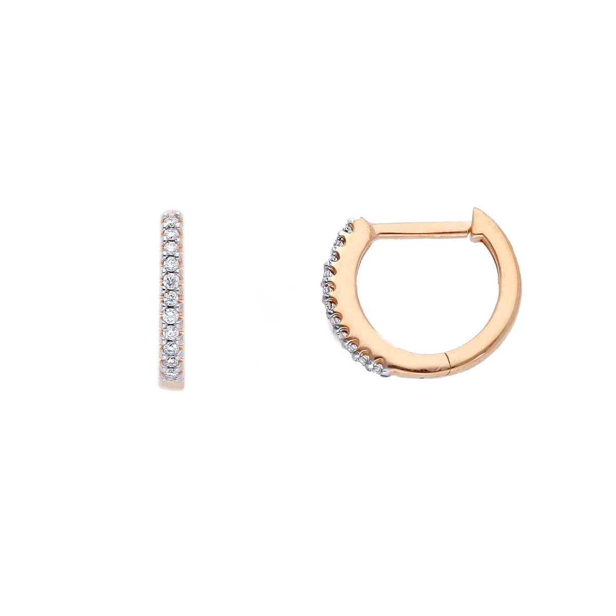 Orecchini a Cerchio Oro Rosa 18kt con Diamanti ct 0.06