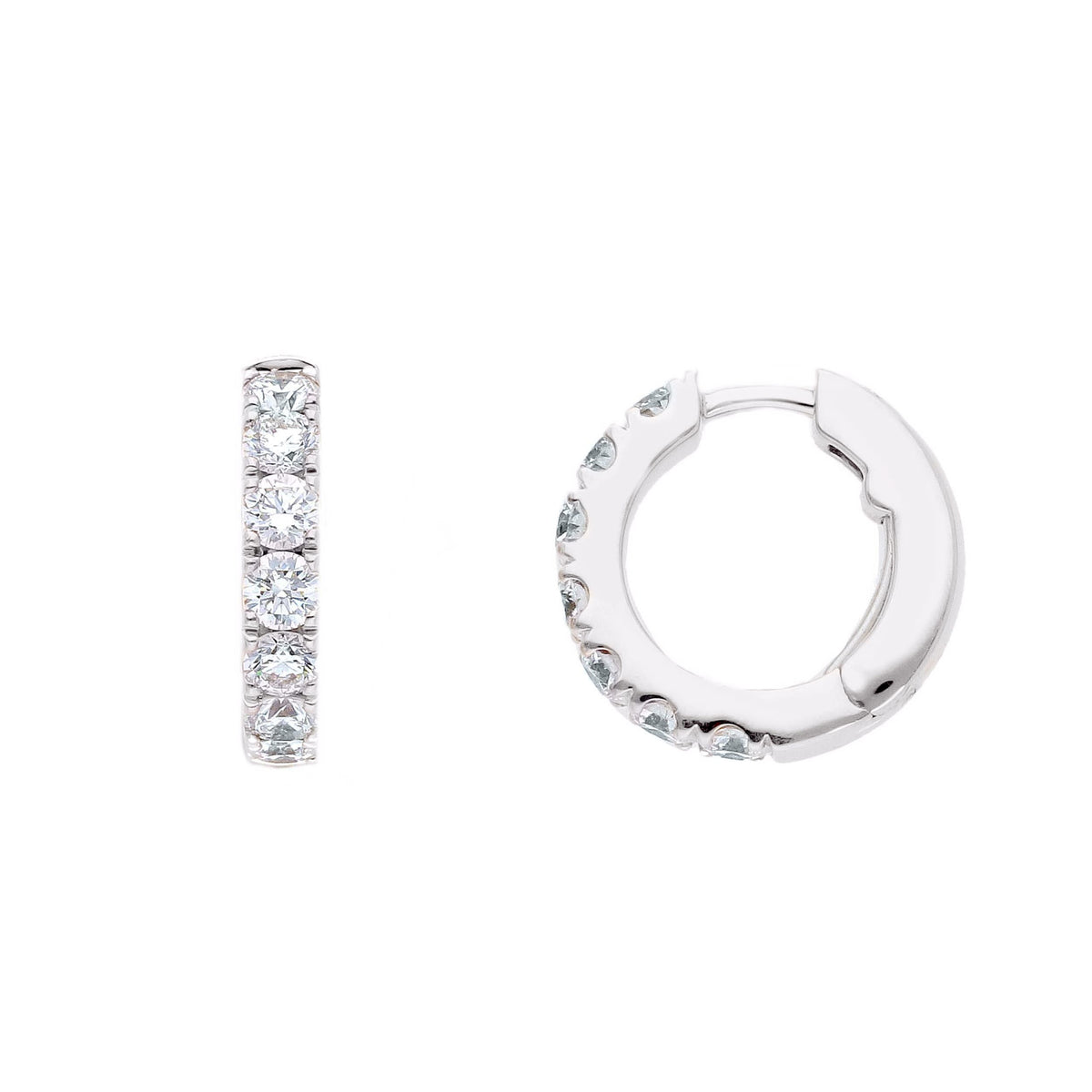 Maiocchi Milano Orecchini Cerchi Oro Bianco e Diamanti ct 0,81 G