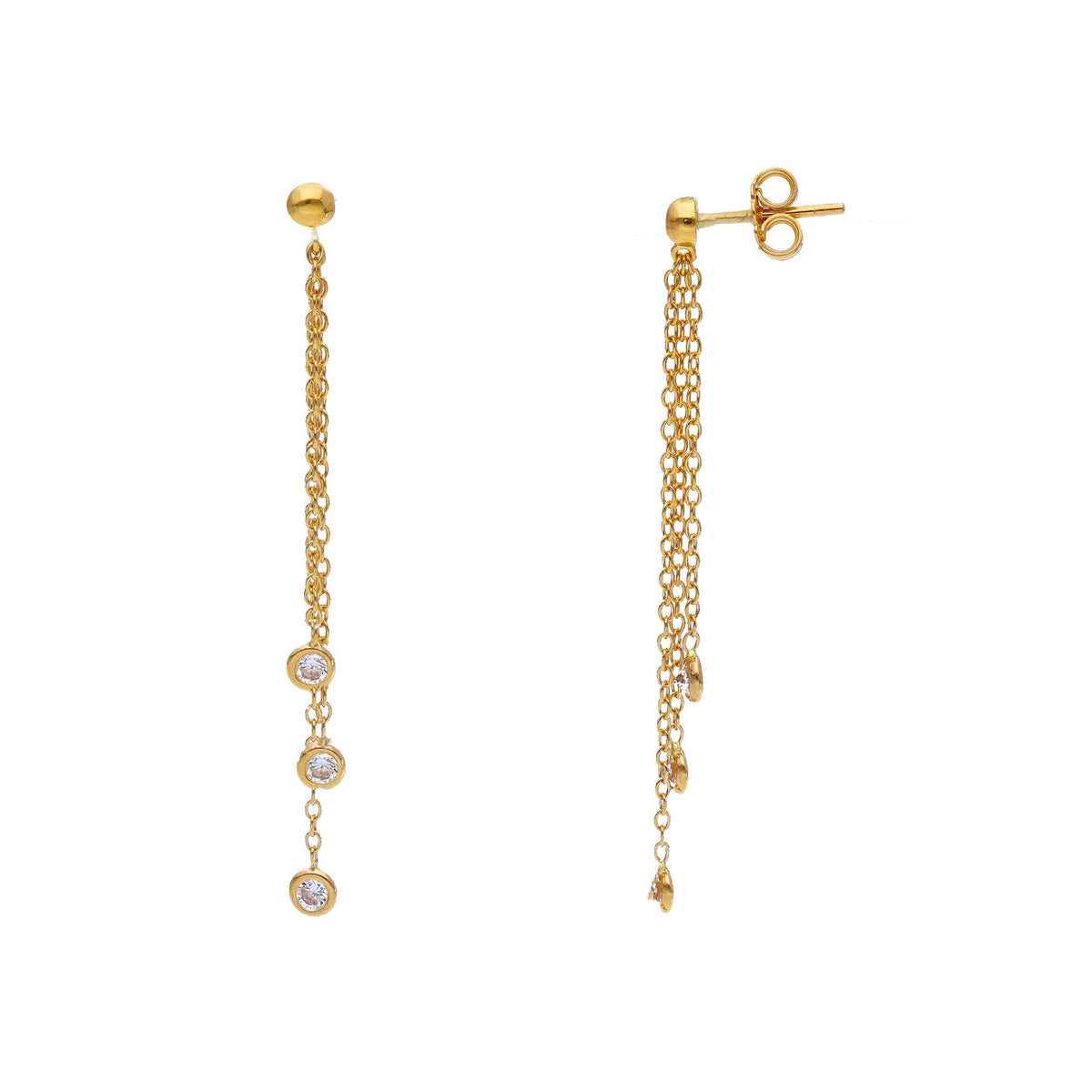 Maiocchi Milano Earrings in 18kt White Gold and Zircons