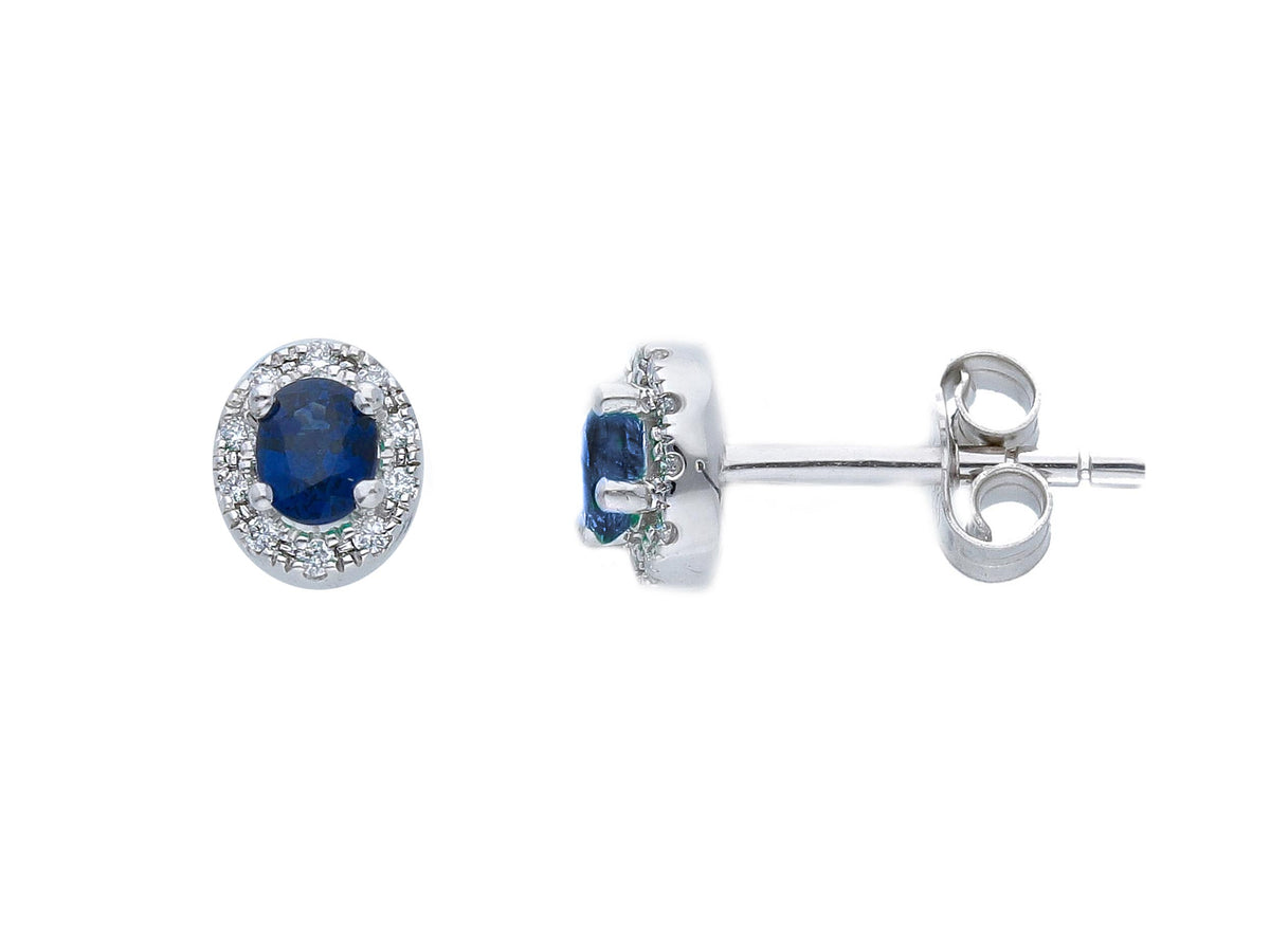 Earrings with Diamonds and Sapphires 0.44 ct