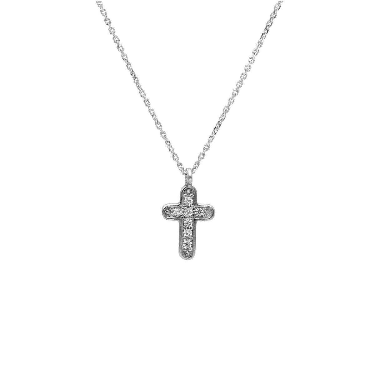 Maiocchi Gold Collana Croce Oro Bianco e Zirconi