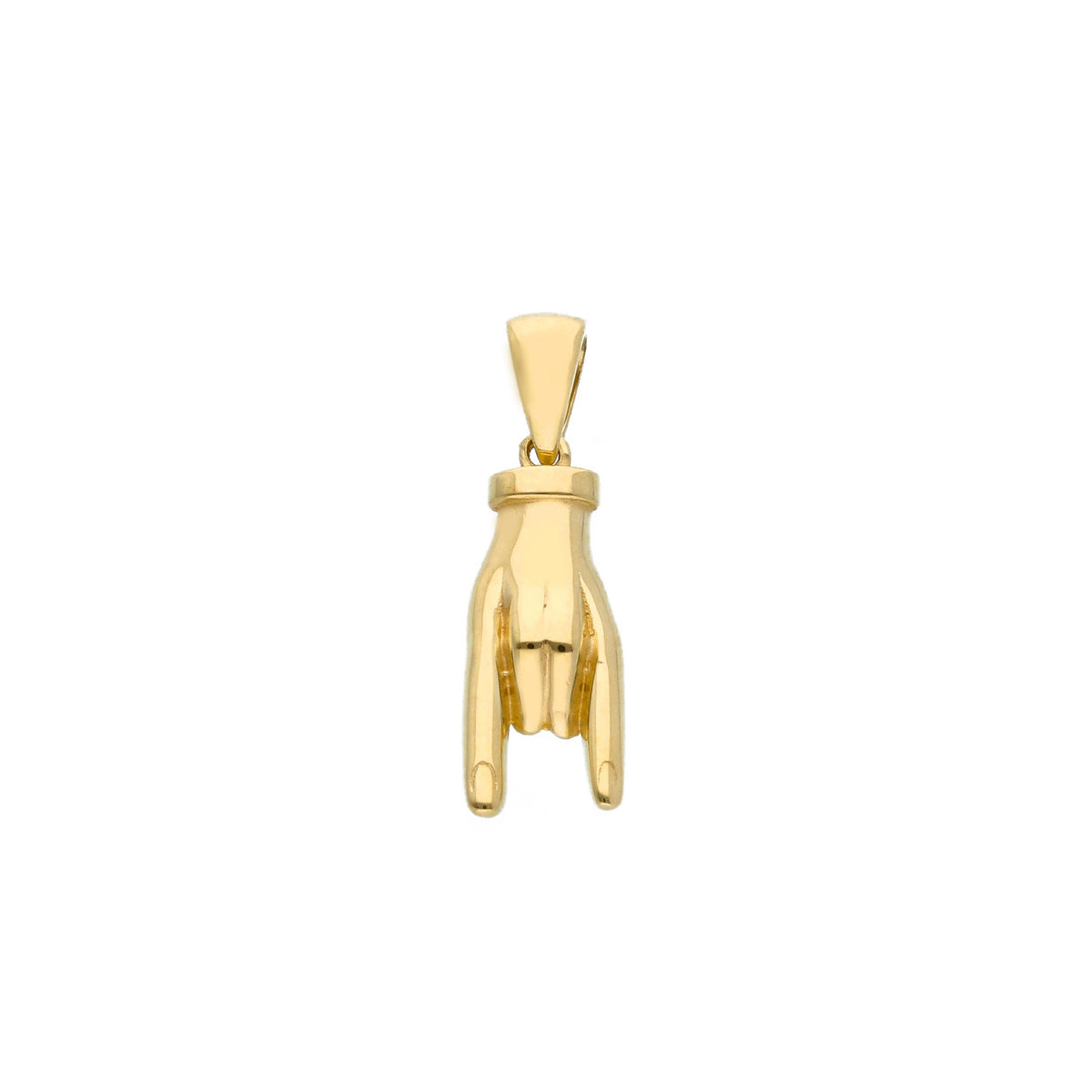 Hand with Horns Pendant in 18kt Yellow Gold
