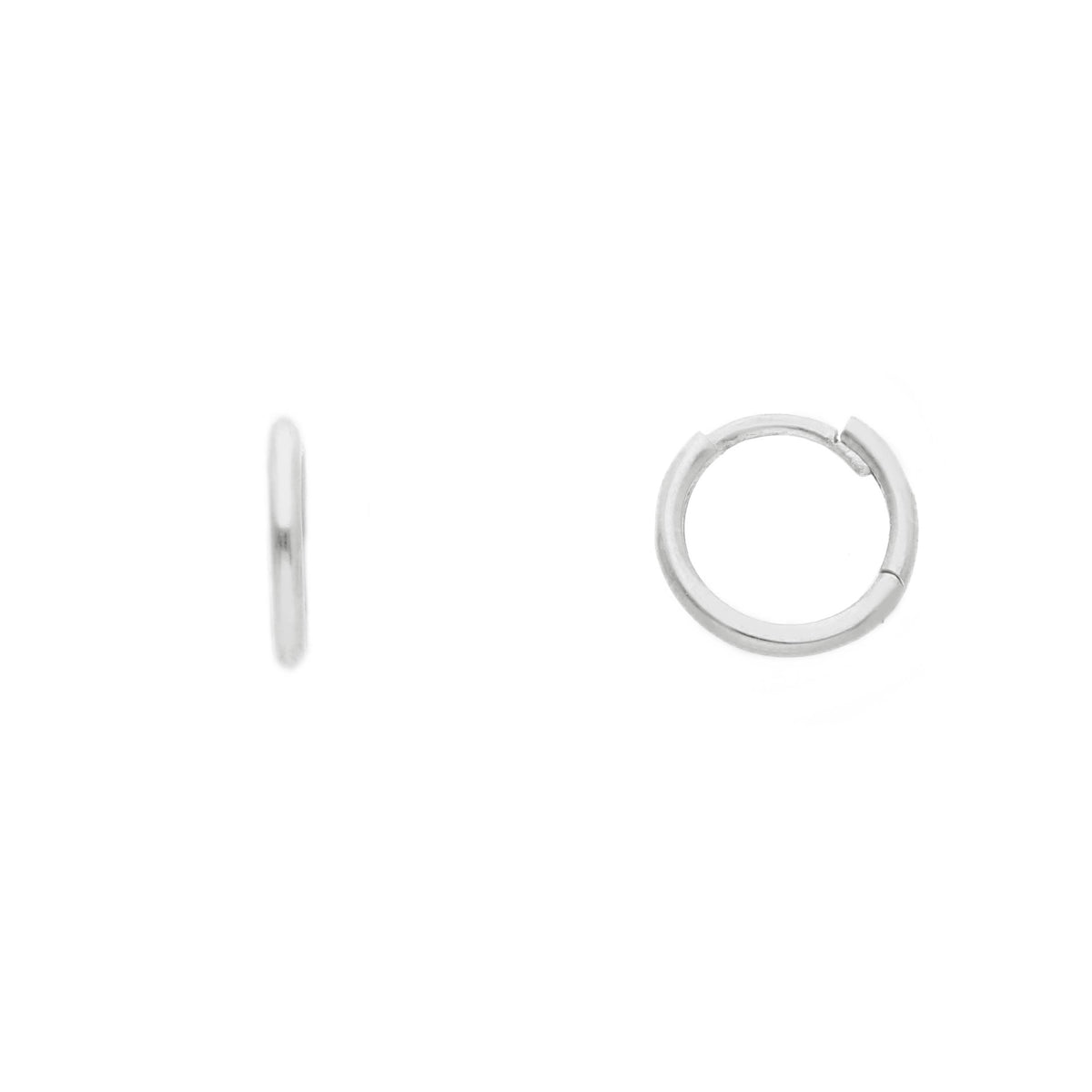Maiocchi Gold Orecchini Cerchi Scattino in Oro Bianco 18kt Ø 10 MM