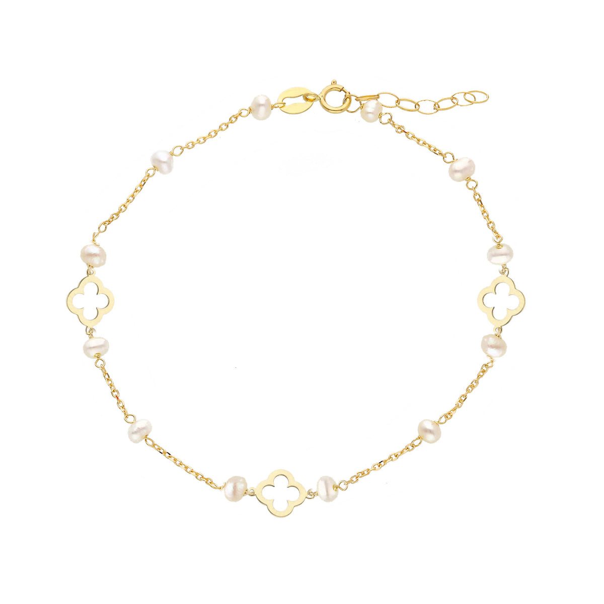 Bracelet in 18kt Yellow Gold and Fresh Water Pearls