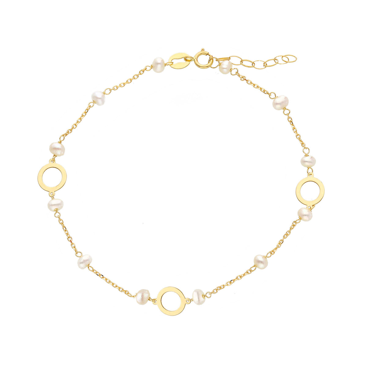 Bracelet in 18kt Yellow Gold and Fresh Water Pearls