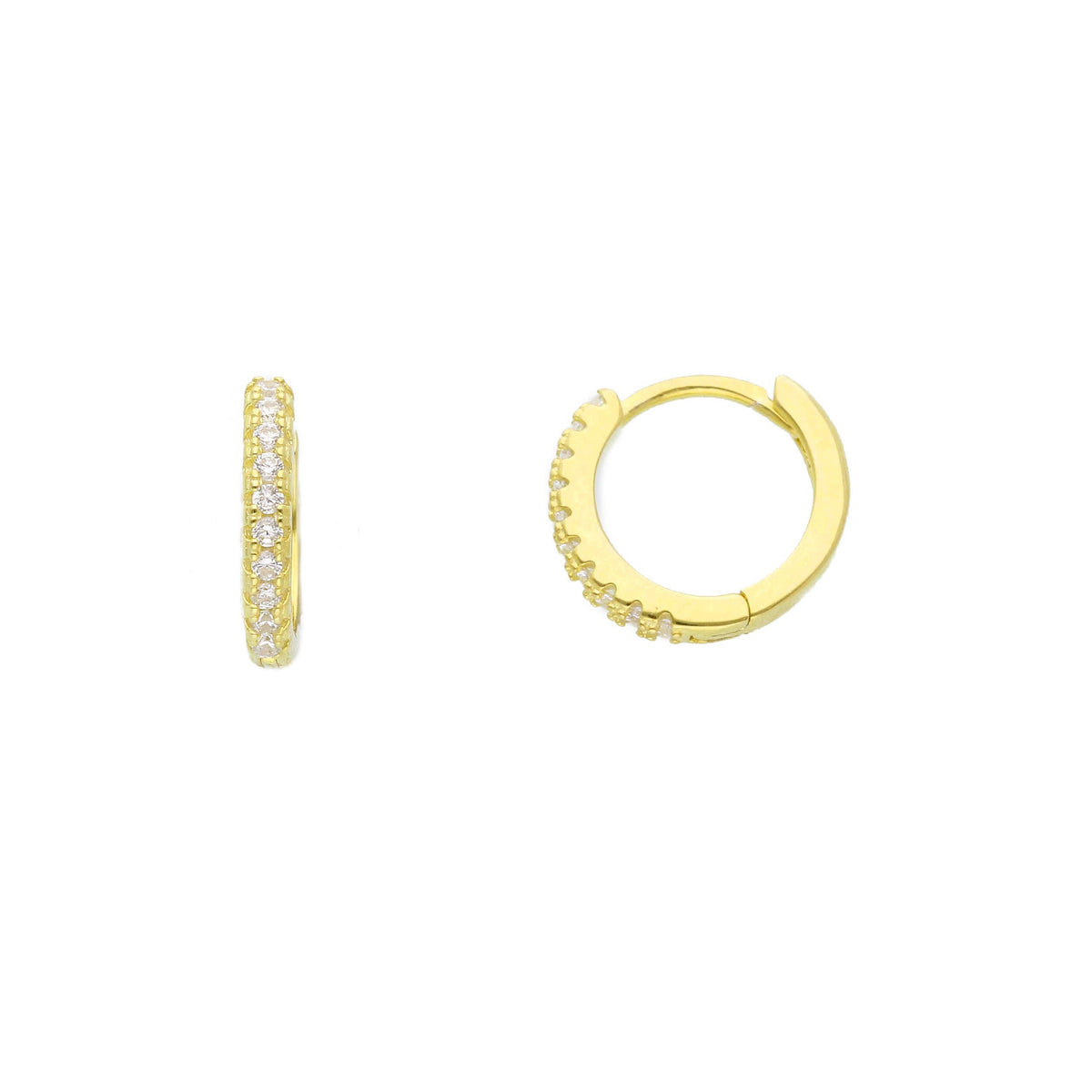 Maiocchi Silver Earrings in Golden Silver and Zircons