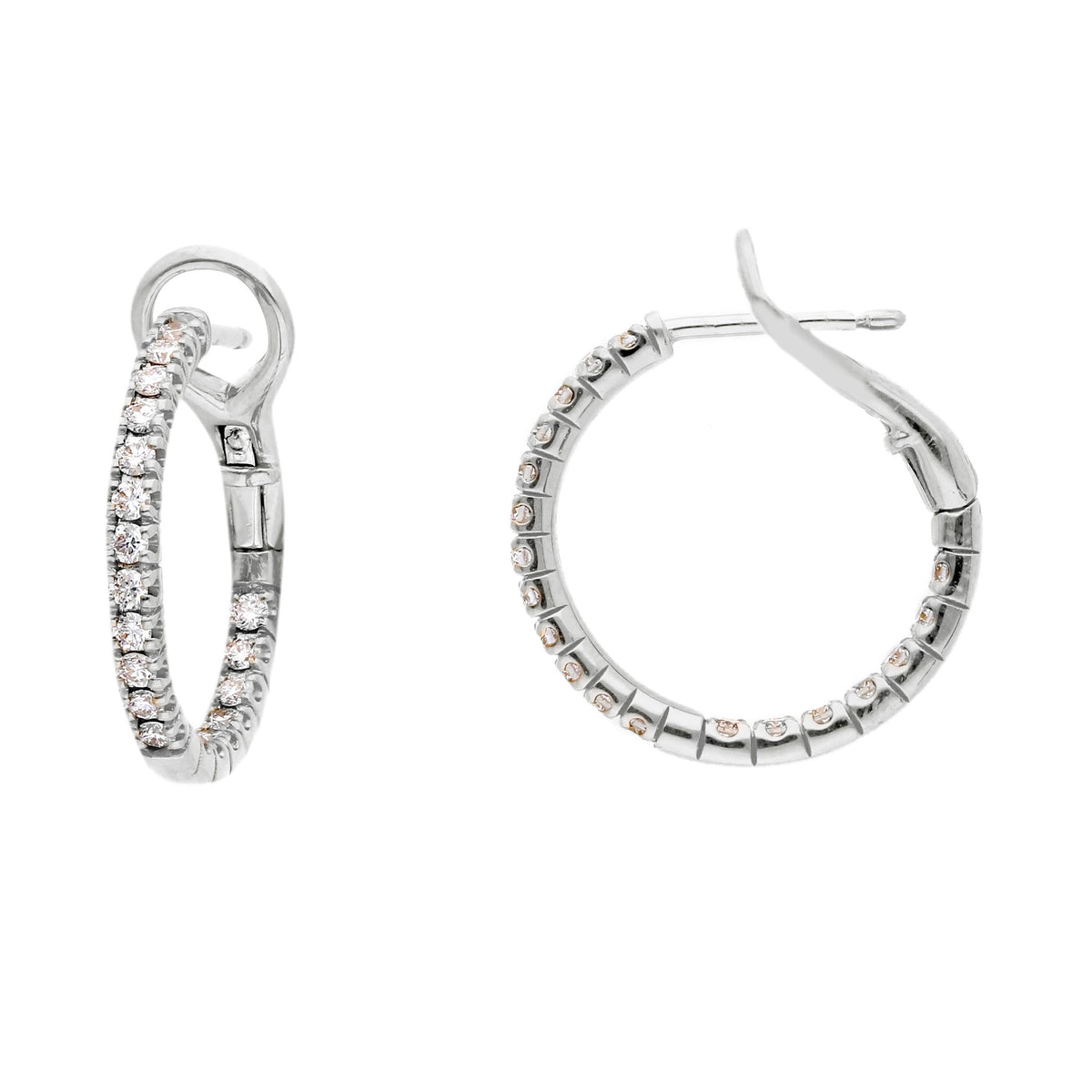 Maiocchi Milano Orecchini Cerchi Oro Bianco e Diamanti ct 0,62 G