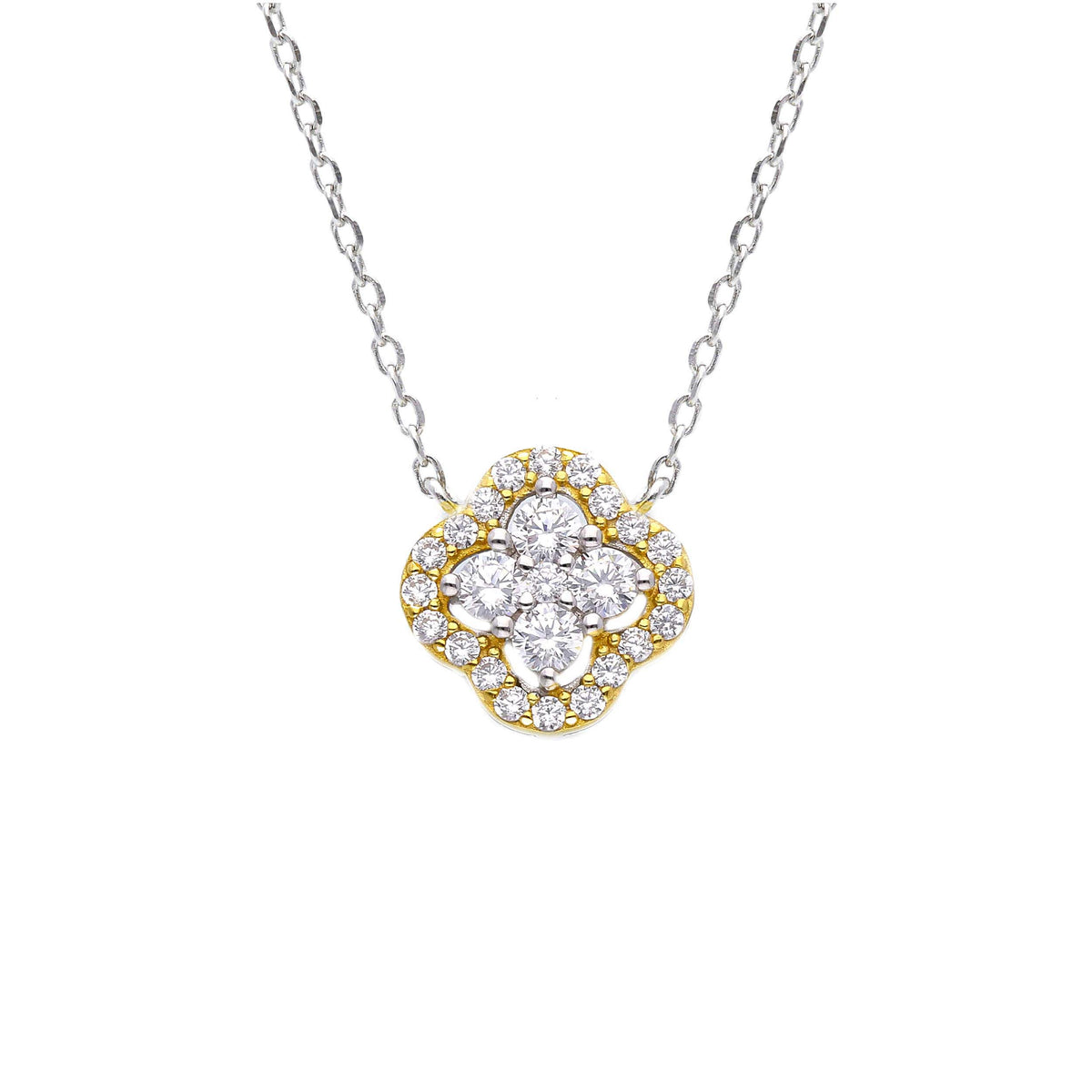 Maiocchi Silver Girocollo Fiore Argento e Zirconi