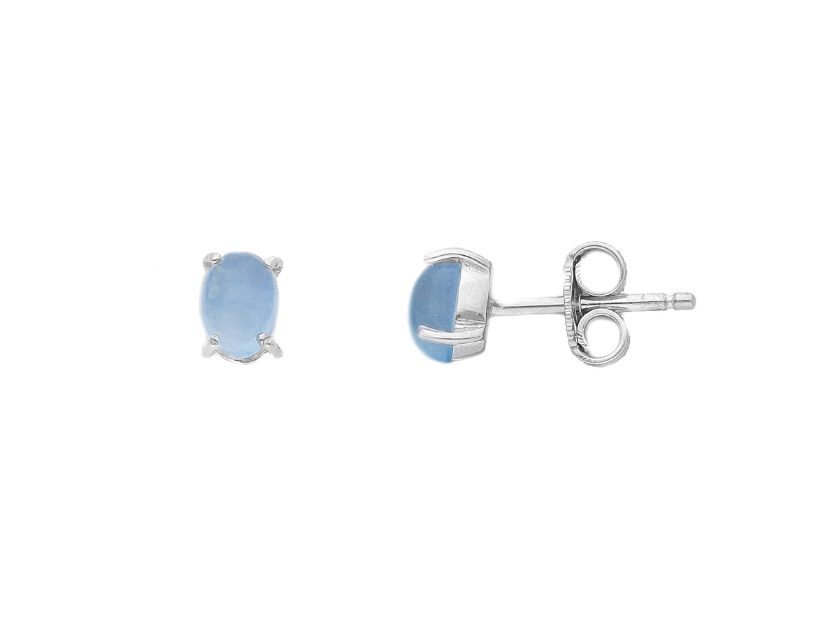 Maiocchi Gold Earrings in 18kt Yellow Gold and Milk Aquamarine