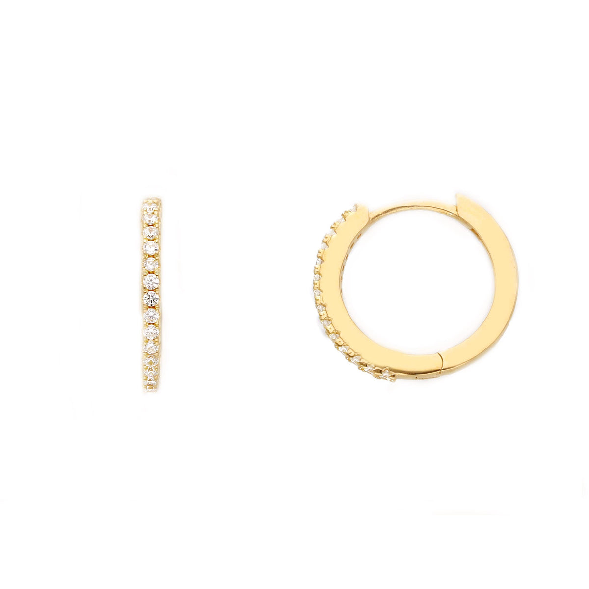 Maiocchi Silver Earrings in Golden Silver and Zircons