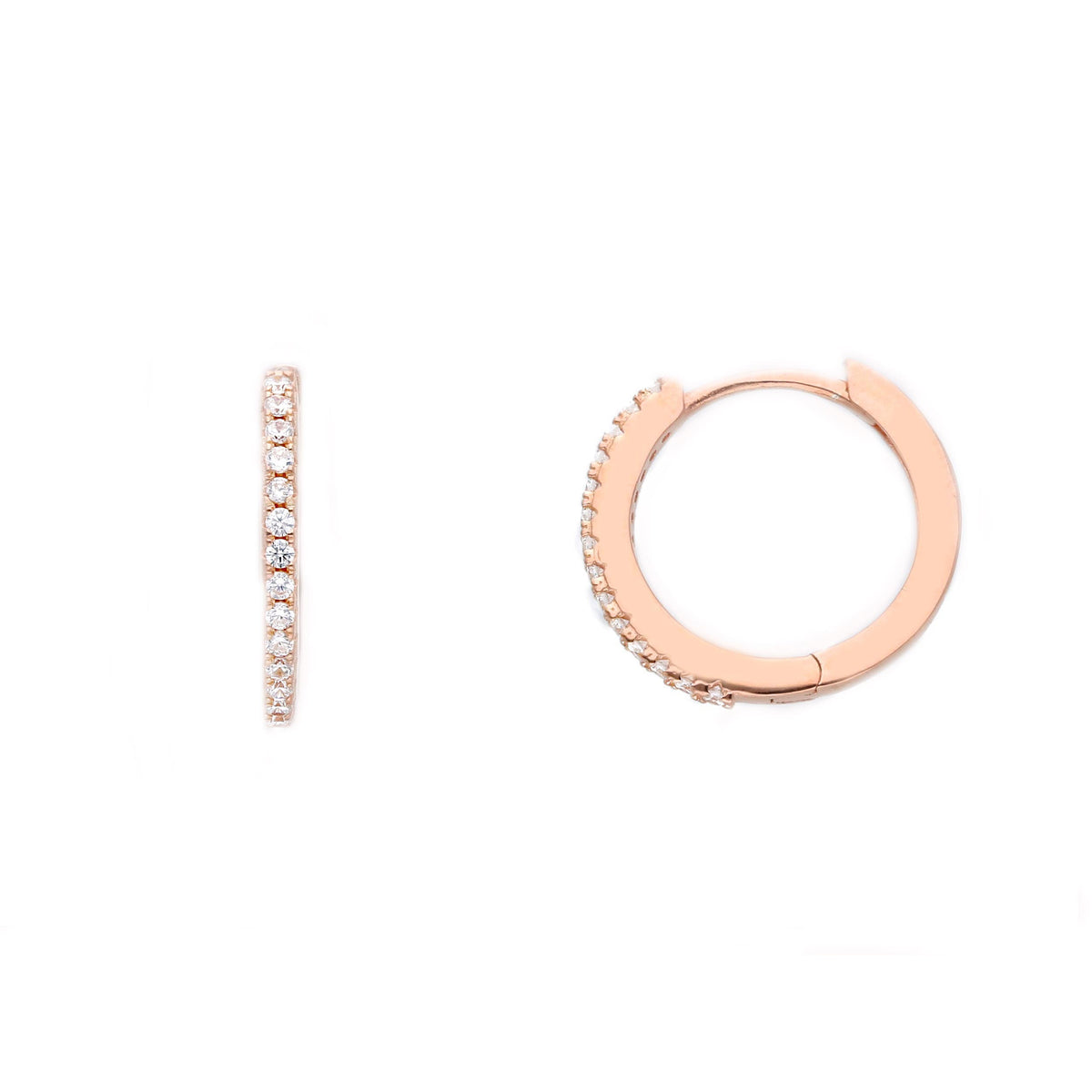 Maiocchi Silver Earrings in Pink Silver and Zircons