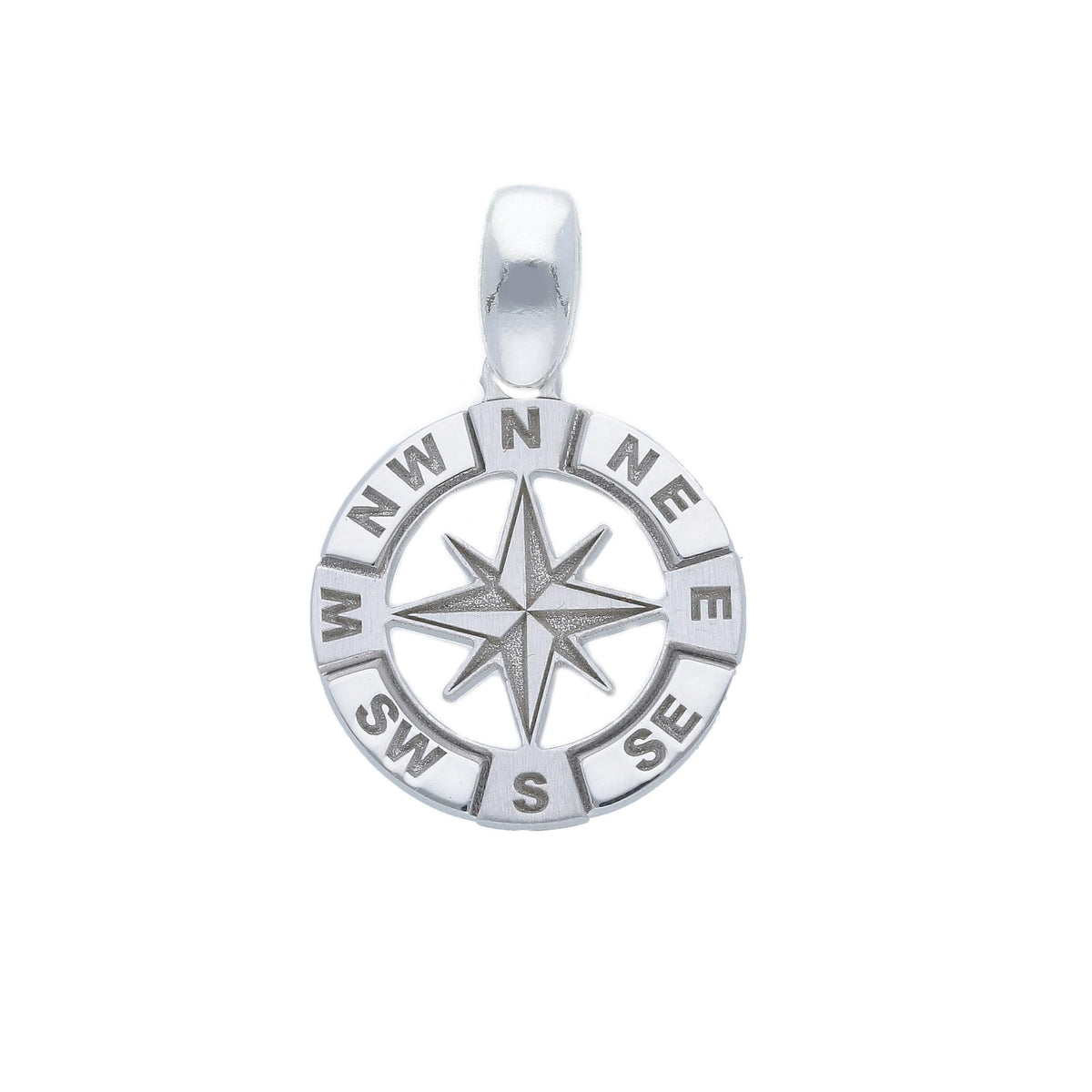 Maiocchi Silver Compass Rose Pendant Silver