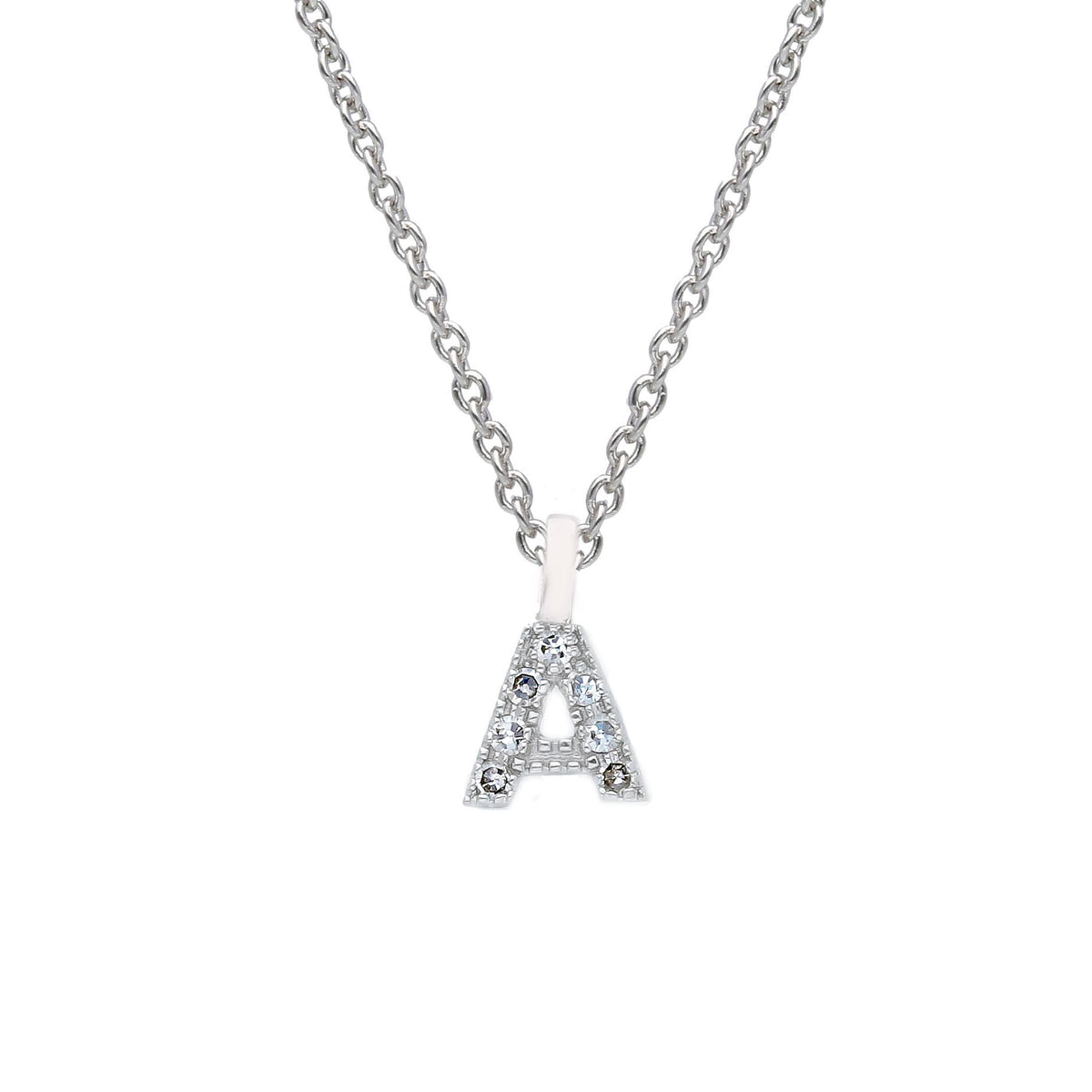 Girocollo Lettera Oro Bianco e Diamanti