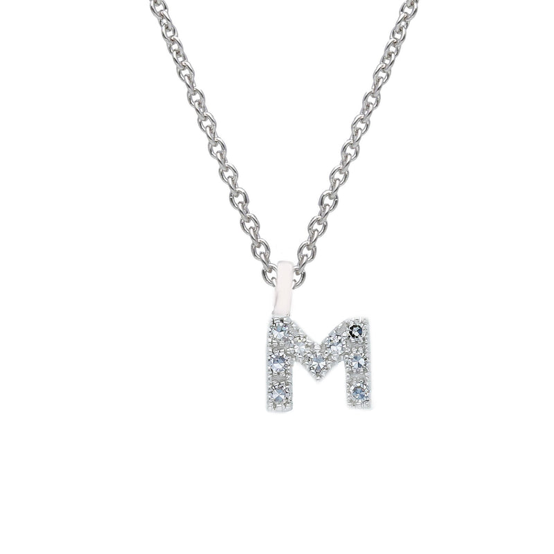 Initial M Choker Necklace with Diamonds ct 0.36