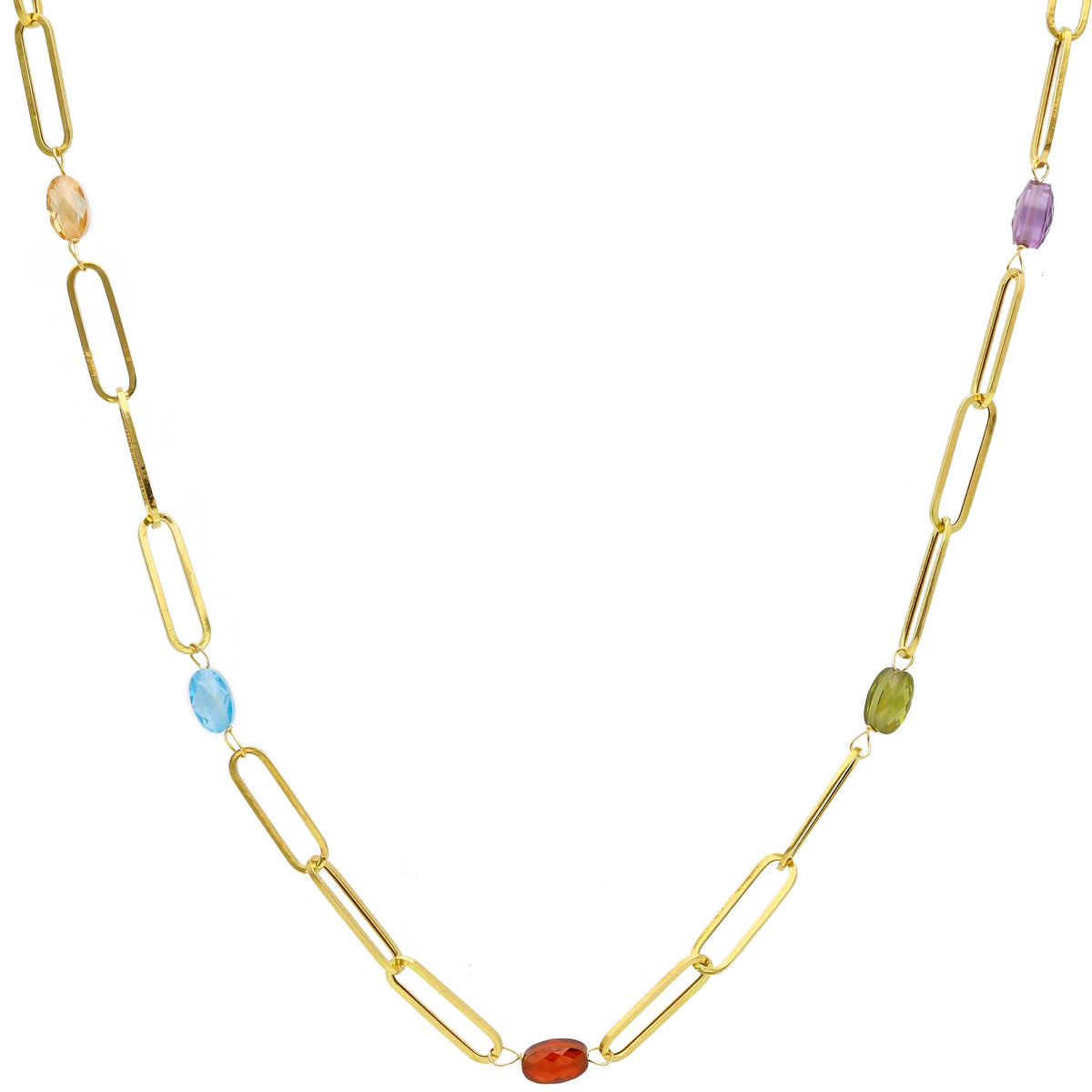 Collana Oro Giallo 18kt e Cristalli cm 45