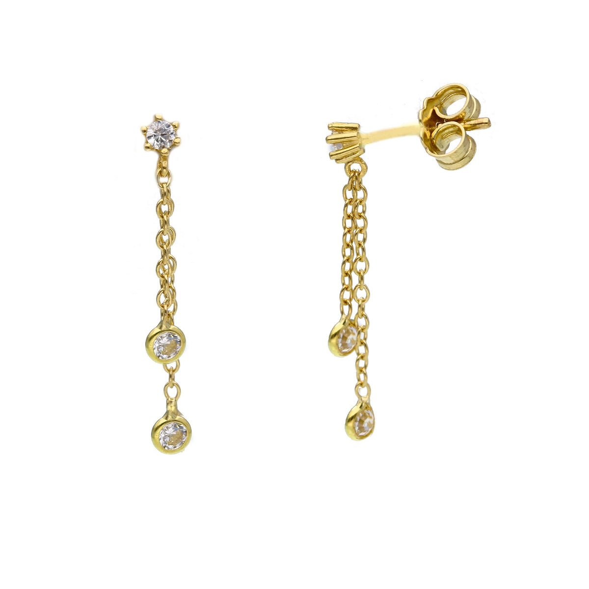 Maiocchi Milano Orecchini Oro Giallo 18kt e Zirconi