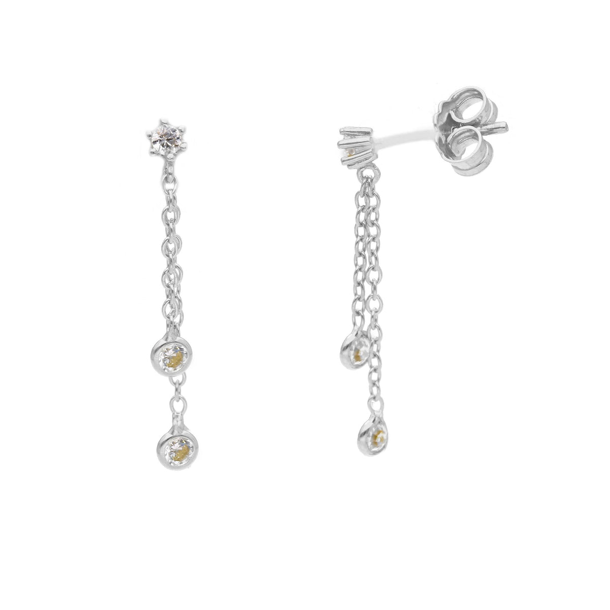 Maiocchi Milano Orecchini Oro Bianco 18kt e Zirconi