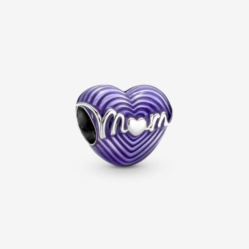 Pandora Purple Heartbeat Charm “Mom” 791160C01