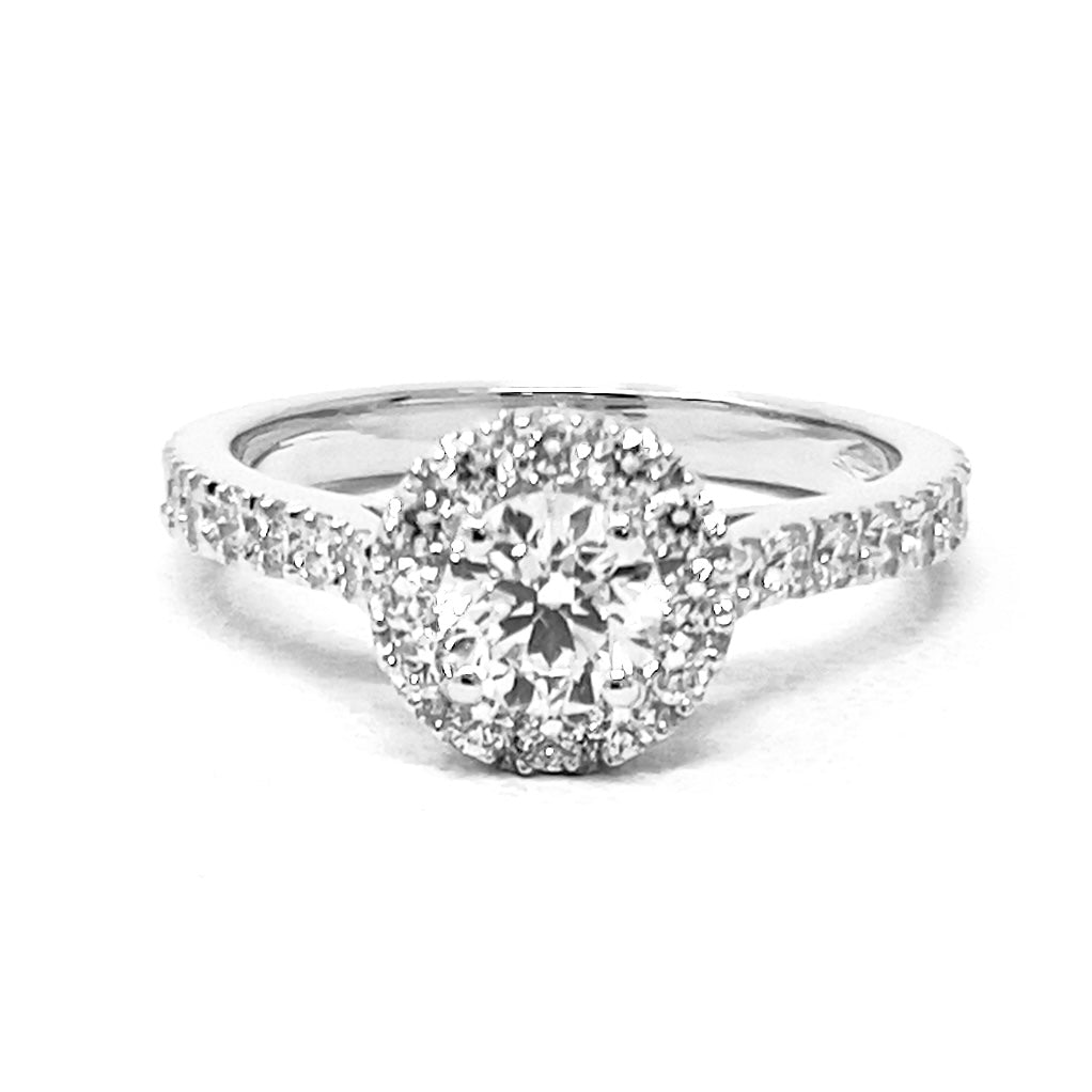 Maiocchi Milano Anello Solitario Oro Bianco e Diamante ct 0,60 E VS1 + 0,56