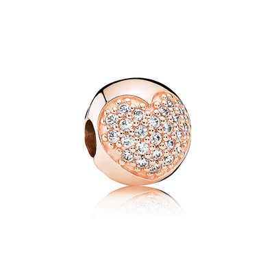 Pandora Clip Heart in pavé rose 781053CZ