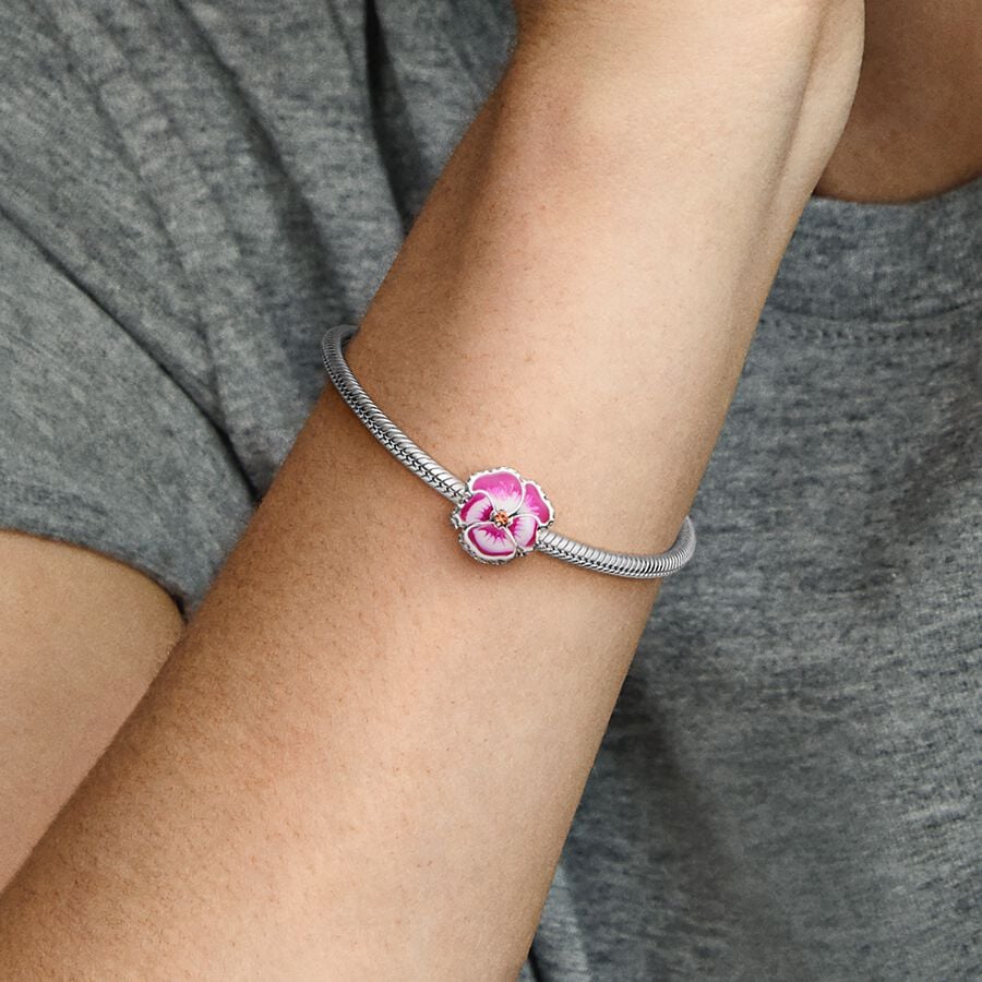 Pandora Charm Pansy Pink 790777C01