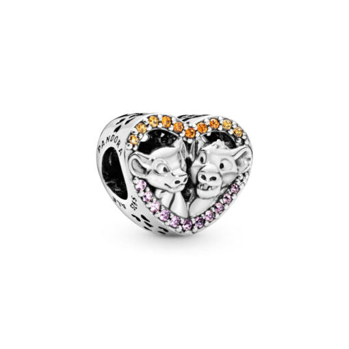 Pandora Simba and Nala Sparkling Heart Charm 798044NPRMX