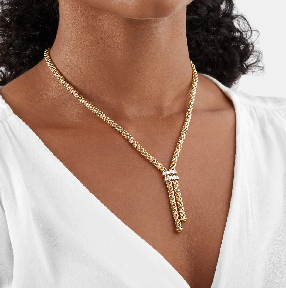 Fope Maori Necklace Yellow Gold and Diamonds 809BBR