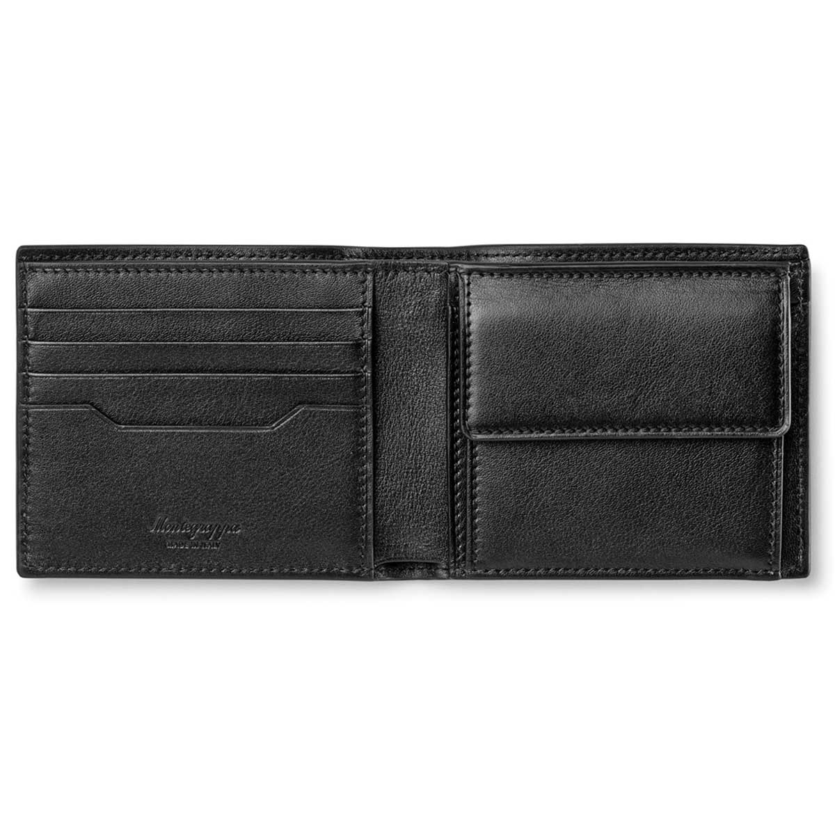 Montegrappa Signet Portafoglio 4 CC e Portamonete Nero