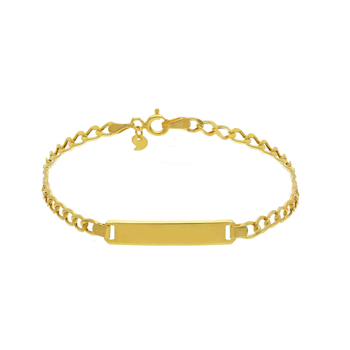 Bracciale Grumette con Piastra Oro Giallo 9kt 21 cm