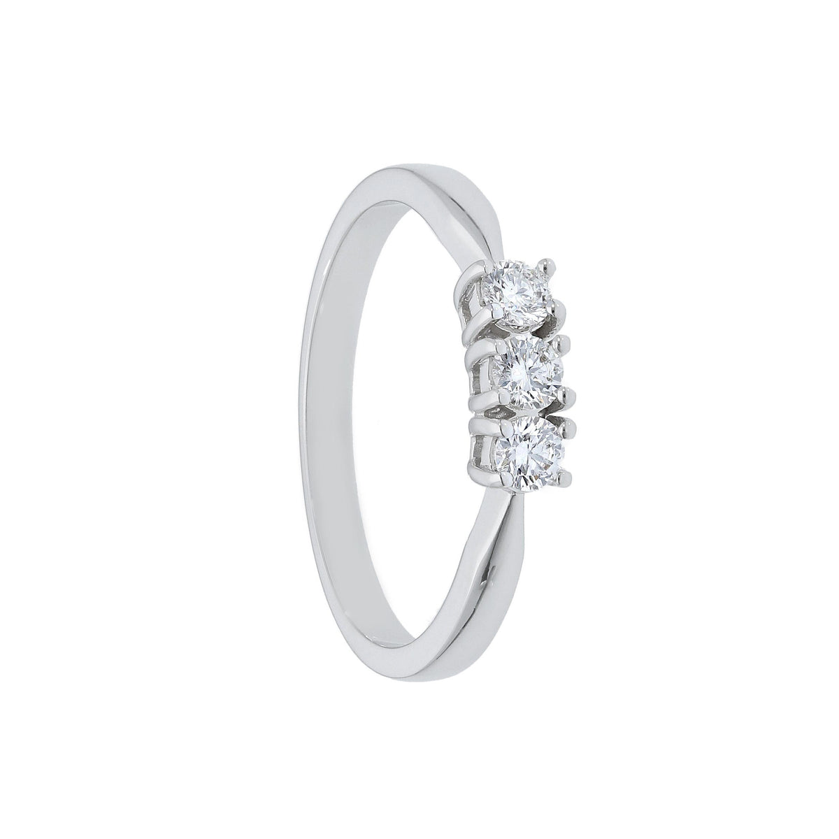 Maiocchi Milano Anello Trilogy Oro Bianco e Diamanti 0,30 G