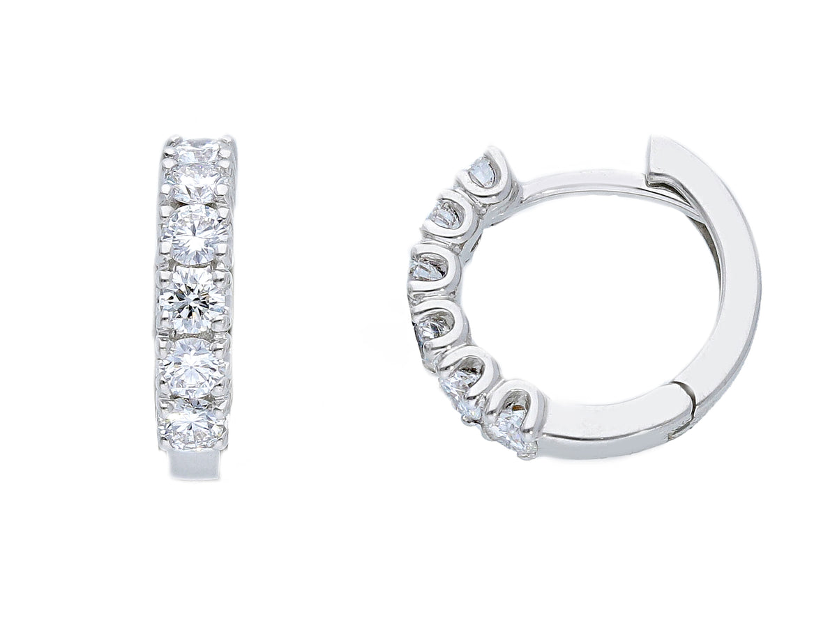 Maiocchi Milano Orecchini Cerchi Oro Bianco e Diamanti ct 0,87 G