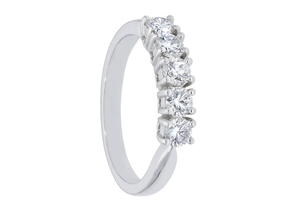 Maiocchi Milano Anello Fedina Oro Bianco con Diamanti ct 0,77 G