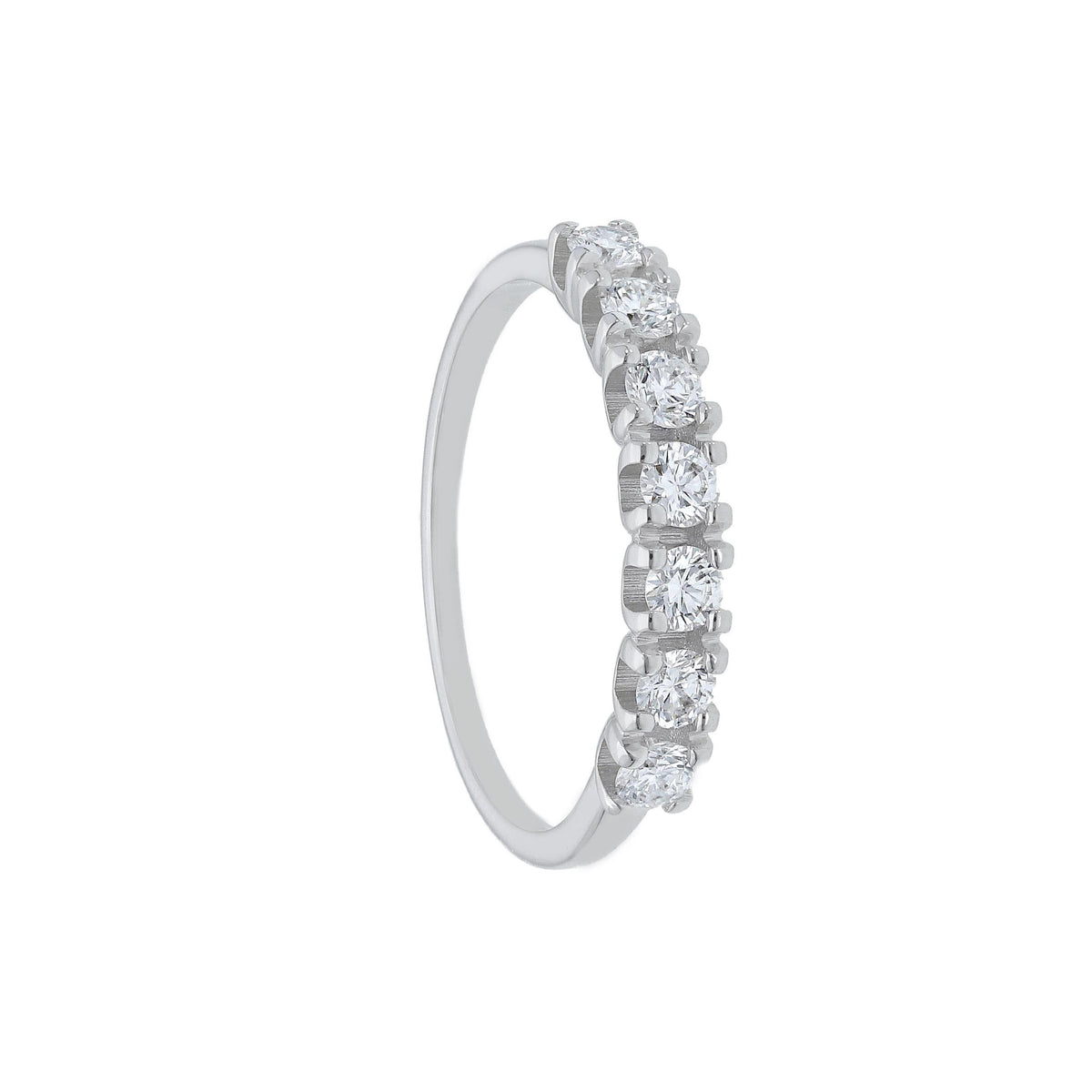 Maiocchi Milano Anello Fedina Oro Bianco e 7 Diamanti ct 0,44