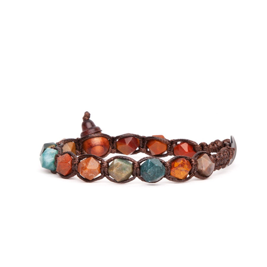 Tamashii Diamond Cut Moss Agate Bracelet BHS911-17