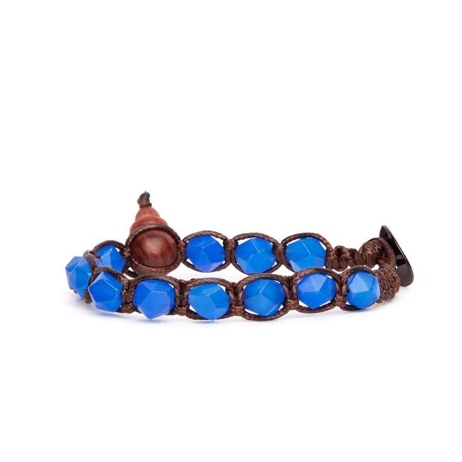 Tamashii Diamond Cut Blue Agate Bracelet BHS911-18