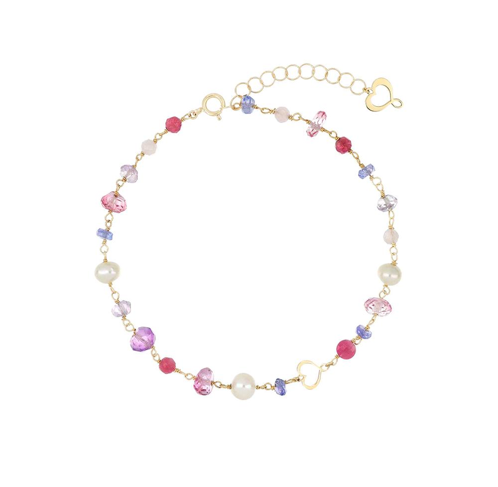 Maman et Sophie bracelet in 18kt yellow gold Pink Clouds