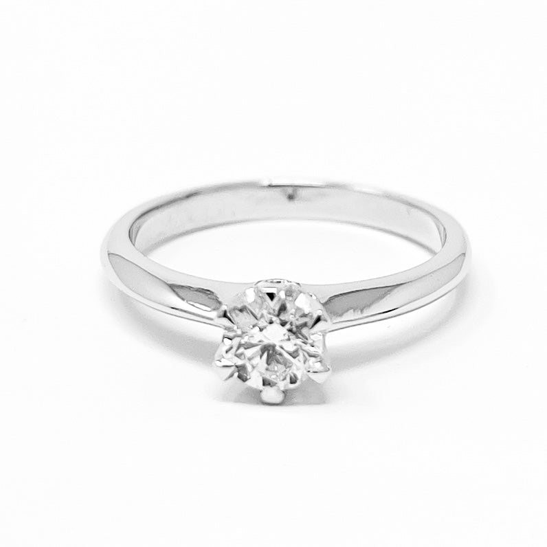 Maiocchi Milano Anello Solitario Oro Bianco e Diamante ct 0,42 D IF