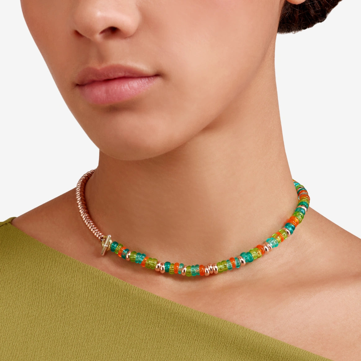 Dodo Bracciale Rondelle Argento 925 Dorato e Plastica Riciclata