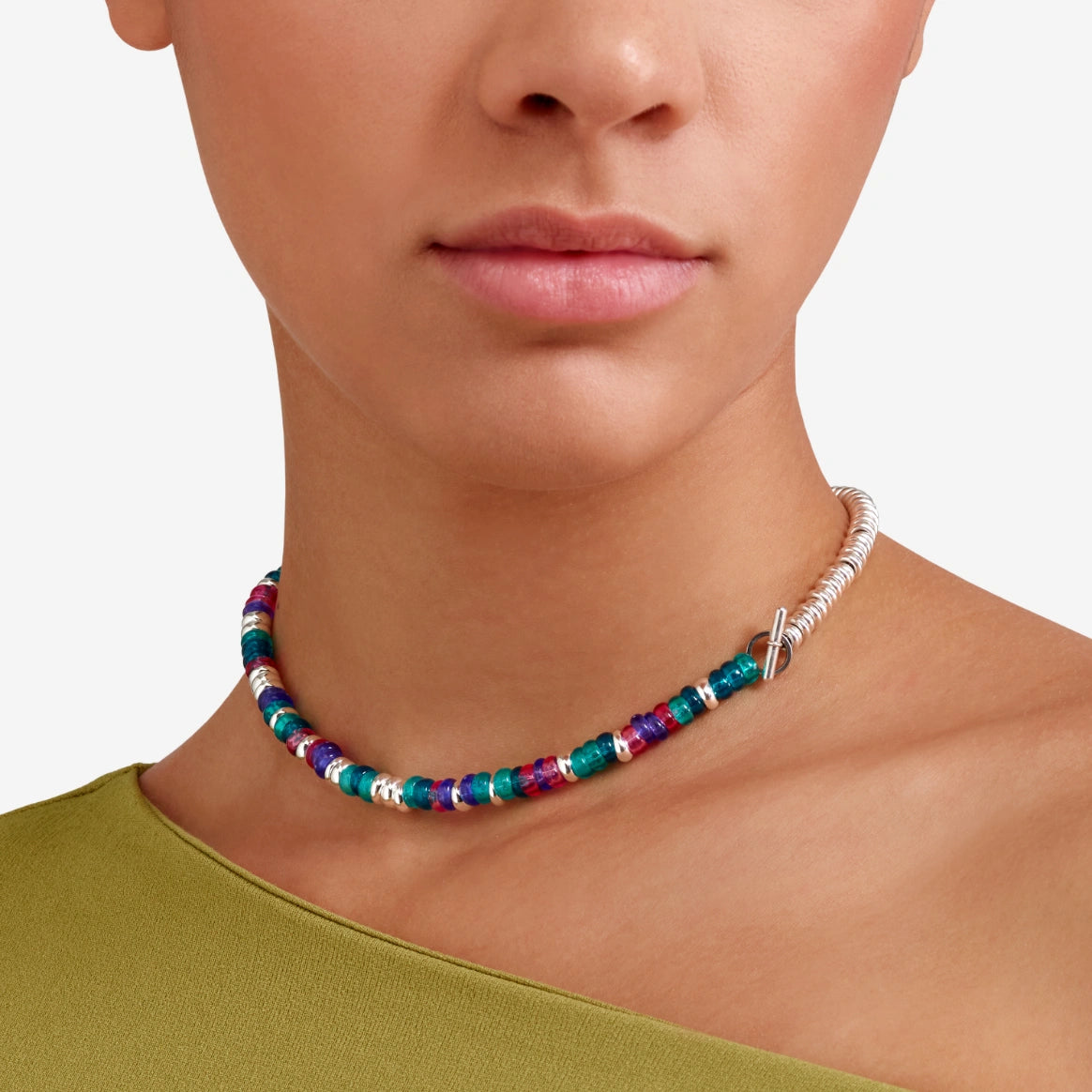 Dodo Bracciale Rondelle Argento 925 e Plastica Riciclata